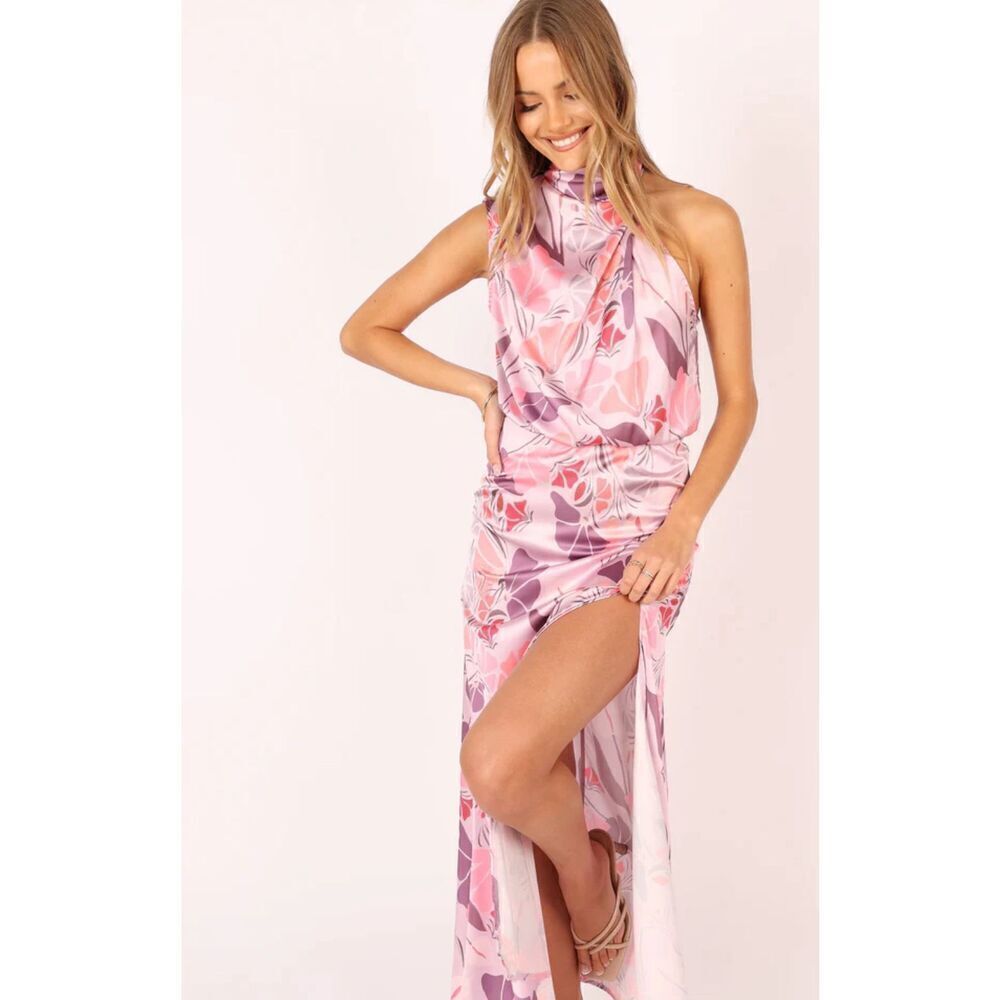 Petal & Pup AMELIA HALTERNECK MAXI DRESS PINK FLORAL Size XS Nwot - Picture 8 of 10